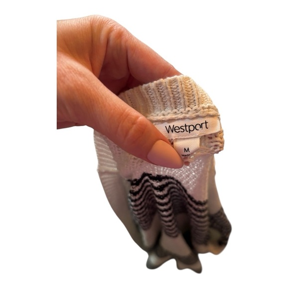 Westport Black and White Striped Cardigan Size Medium (M) - Picture 5 of 5